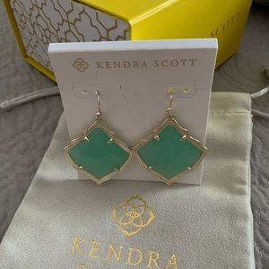 Kendra Scott Kristen gold/chalcedony earrings